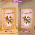 thumbnail image 2 of Happy Valentine's Day Brittany Spaniel holding flowers Acrylic Plaque with Wood Photo Frame Box Brittany Dog Lover Gifts Idea Light Box - 03005, 2 of 5