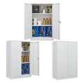 thumbnail image 3 of 42" Garage Cabinet 3 Layer Metal Storage Cabinet with Doors and Shelves Folding Locker Cabinet Easy Installation for Home Office,School,Garage,Black, 3 of 8