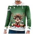 thumbnail image 2 of Afdoent Mens Sweatshirt Men's Christmas Crew Neck Sports Short Sleeve Winter Crew Neck Sweatshirt Retro Streetwear, 2 of 4