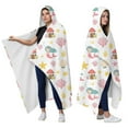 thumbnail image 2 of Wearable Blanket,White Mermaid Pattern Hooded Wearable Flannel Blanket for Adults & Teens,Winter Poncho Shawl Wrap Cape Cozy Anti-Pill,60"x80", 2 of 5