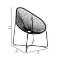 thumbnail image 5 of Indoor Outdoor Lounge Chair with Pear Shape Woven Seat, Black, 5 of 5