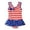 Red, variant on VOUZZA Toddler Girls Patriotic Stripes Print One Piece Swimsuit Sleeveless Ruffled Bathing Suit for July 4th Independence Day Celebration Beachwear