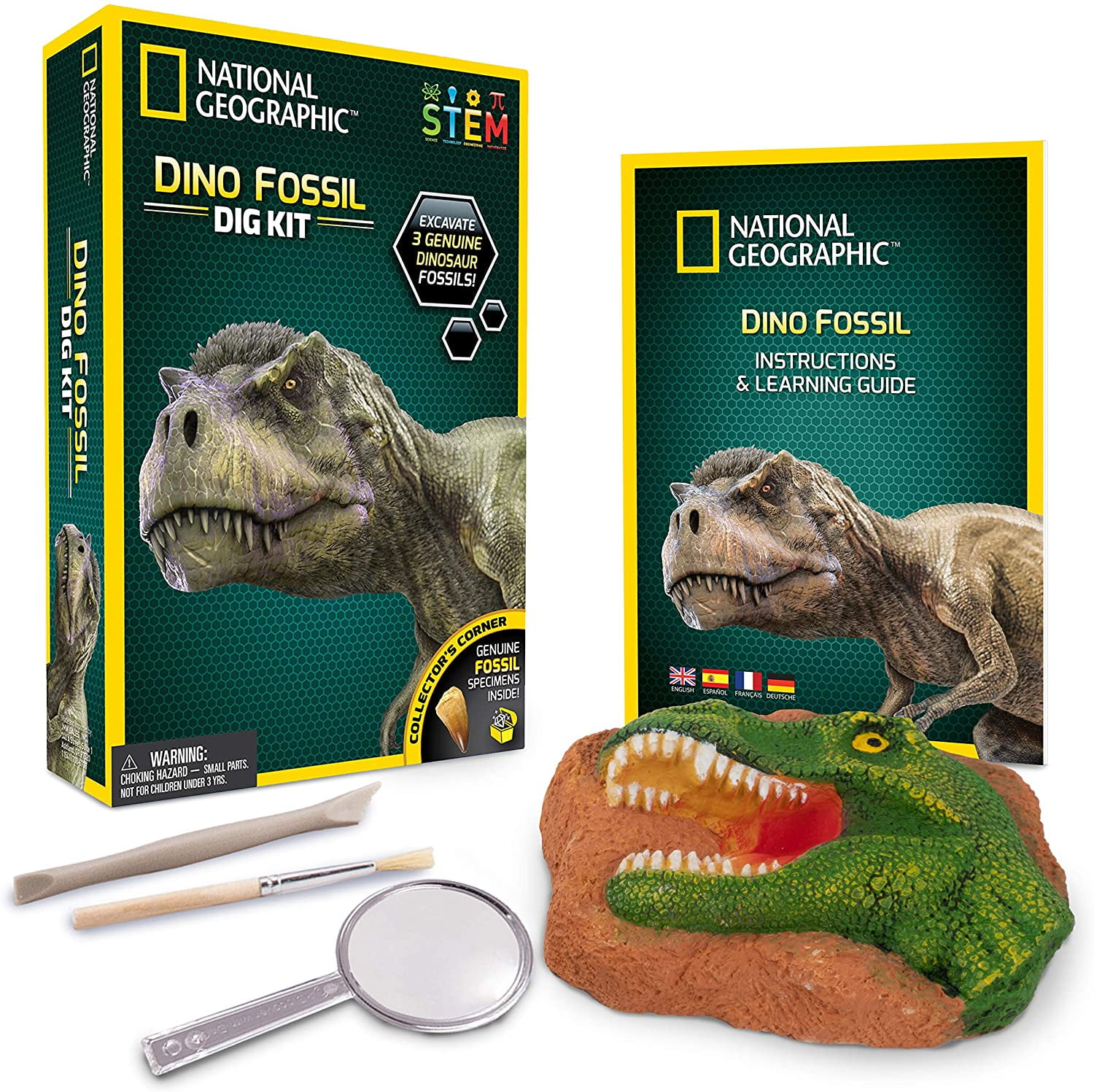 Excavate 15 real fossils including D NATIONAL GEOGRAPHIC Mega Fossil Dig Kit 