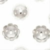 Bright Silver Plated Scalloped Flower Bead Caps 8mm (24)
