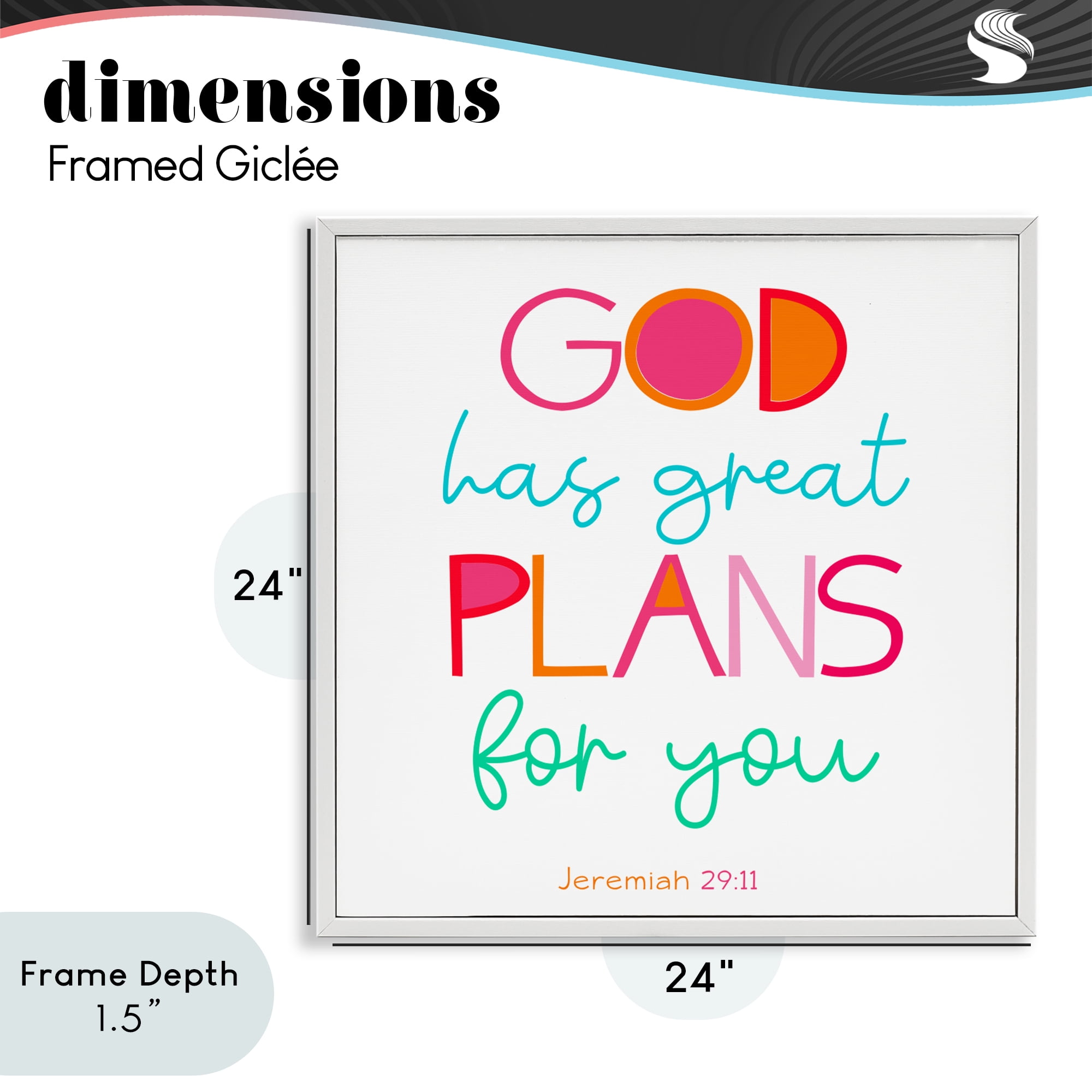 Stupell Industries Whimsical God's Plans For You White Framed Giclee Art, design by SD Graphics Studio