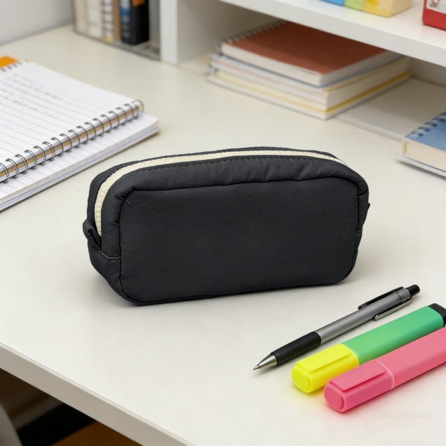 Solid Color Squares Pencil Case Simples Large Capacity Stationery Organizer Pen Bag For Students Office School Supplies Minimalists Designs