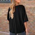 thumbnail image 4 of Otvok Womens Plus T-Shirt Summer Casual Loose Short Sleeve Solid Color Loose Pocket Tops, 4 of 6