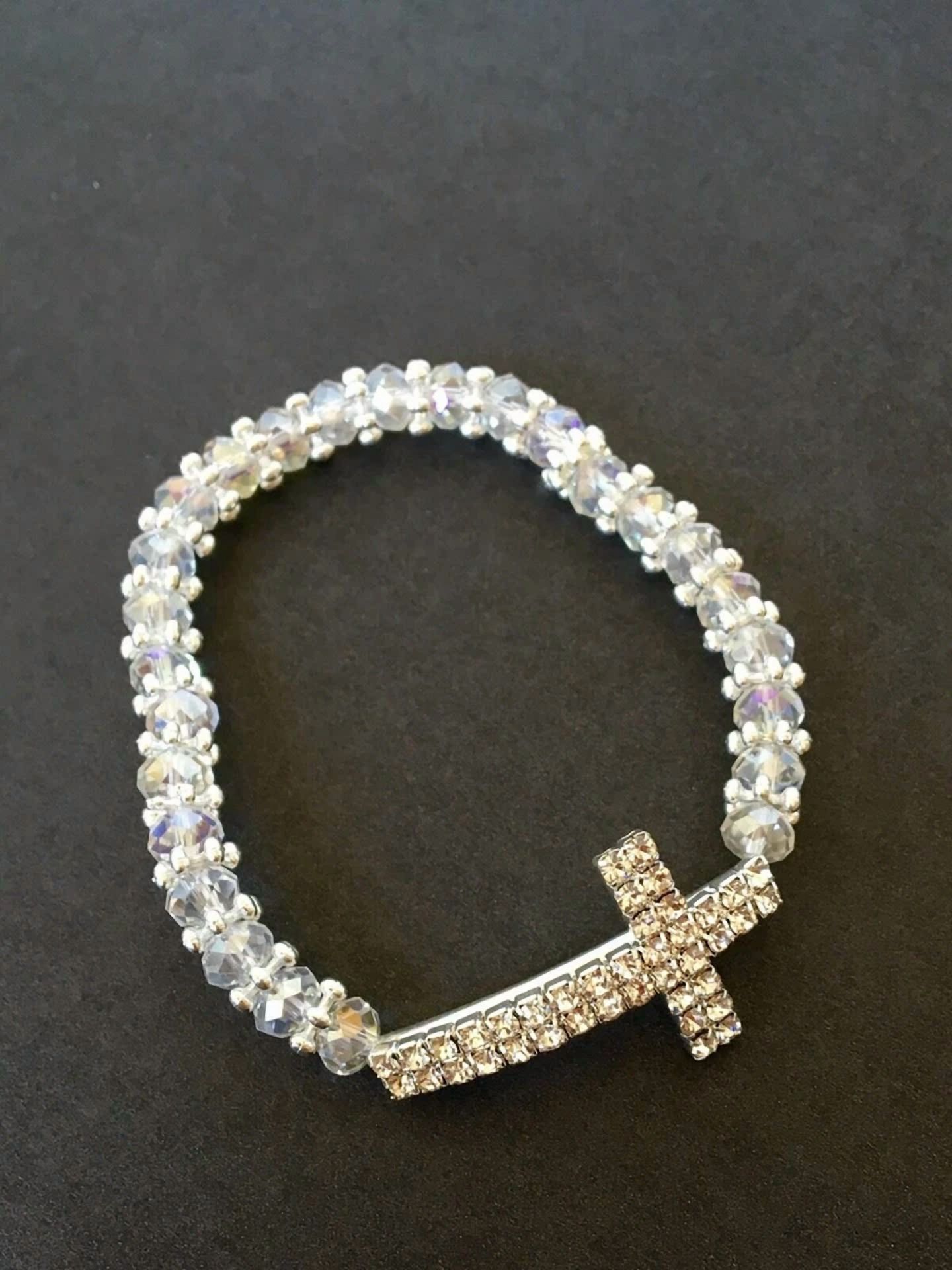 CIRCLE- 12Pc Baptism Party Favors Bracelets Crystal Party Communion Recuerdos Bautizo