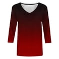 thumbnail image 6 of Gswybco 3/4 Sleeve Shirts for Women Casual Print Loose T-Shirt Dressy Blouse Sporty Business Work Pullover Tops V-Neck Tunic Tops, 6 of 6