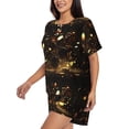thumbnail image 2 of Lsque Classical Golden Casino Women's Short-Sleeved Pajama Set - 2 Piece Soft and Lightweight Sleepwear Set-3X-Large, 2 of 9