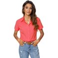 thumbnail image 2 of ORUYROP Chemise Boutonnée Basique Simple à Manches Longues/courtes pour Femmes, Chemisier/robe Officiel pour Dames, 2 of 6