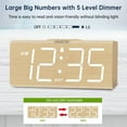 thumbnail image 4 of LIZZ DreamSky Wooden Digital Alarm Clock with Wireless Charging for Bedroom, Bedside Nightstand Clock with Charger Station, USB Port, Large Numbers, Adjustable Volume, Brightness Dimmer, DST, 4 of 7