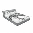 thumbnail image 3 of Ambesonne Modern Fitted Sheet & Pillow Sham Set, Animal Sketchy Horse, Twin, Black and White, 3 of 3