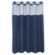 thumbnail image 1 of Cortina de ducha sin ganchos con forro de tela a presión, cortinas de ducha gruesas y resistentes con tejido de gofre y ventana superior de malla, juego de cortinas de baño impermeables estilo hotel,, 1 of 5