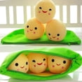 thumbnail image 2 of 1 pieza de juguete de peluche en forma de vaina de guisante, linda almohada para dormir con forma de guisante, regalo creativo para vacaciones, se puede limpiar, desarmar, muñeco de planta relleno, 2 of 5