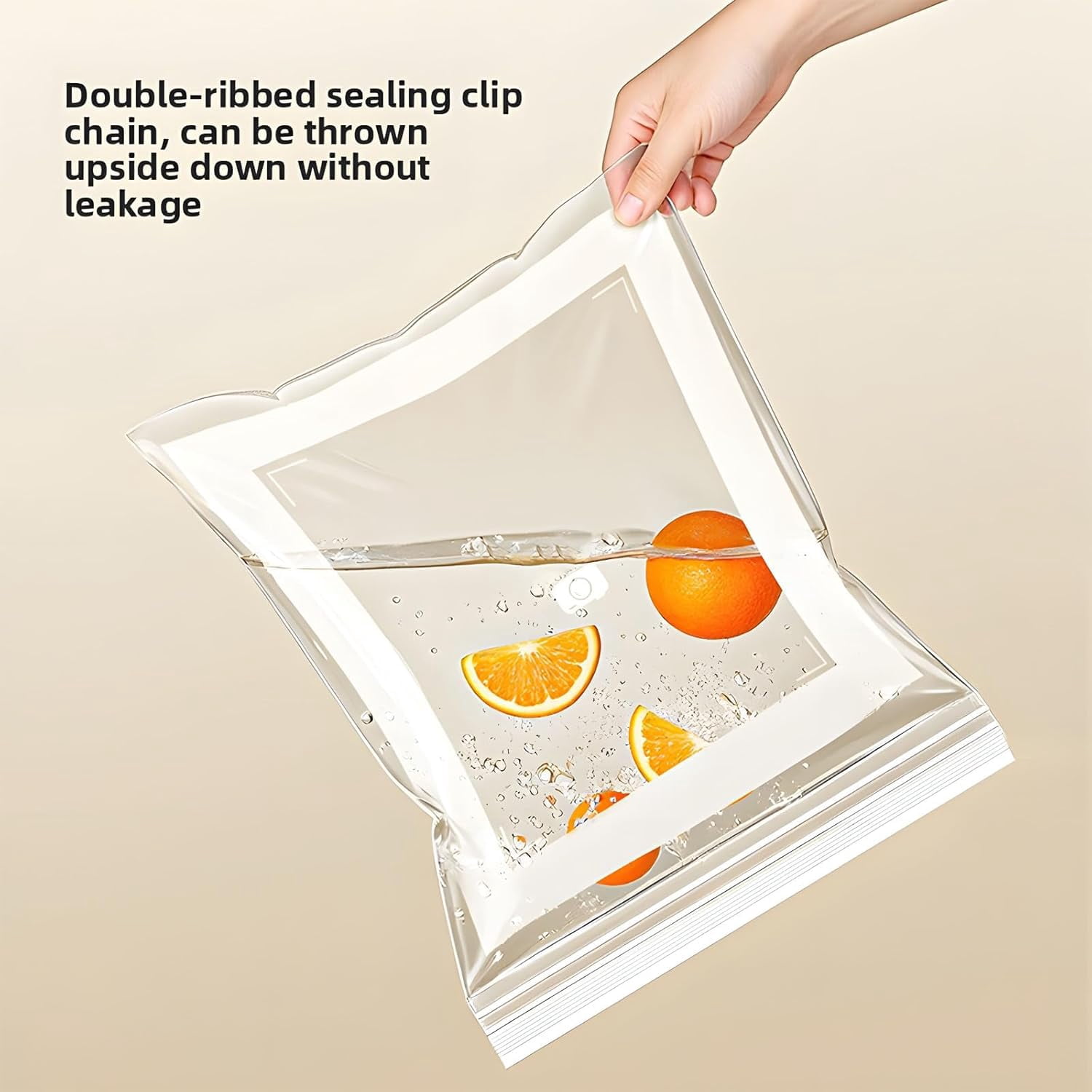 Food Grade Fresh-Keeping Bags, Reusable Plastic Produce with Dual Interlocking Seal, Clear Long Sealed Bags for Vegetables Fruits Refrigerator Freezer Kitchen Organization.