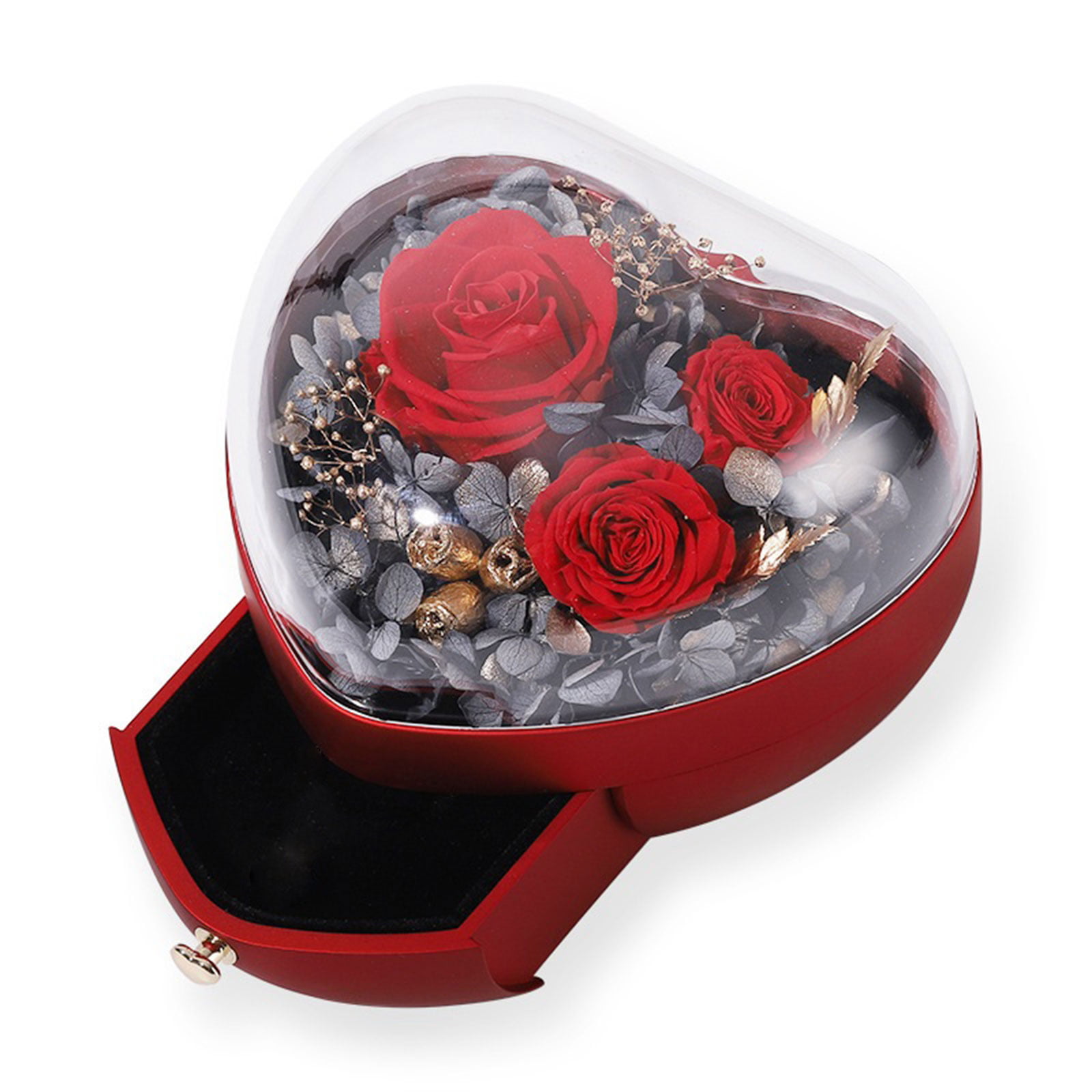 Handmade Preserved Fresh Flower Immortal Rose in Box Valentine's Day Lady Gifts 