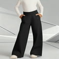thumbnail image 3 of Cethrio Girls Wide Leg Sweatpants, Casual Open Bottom Warm Relaxed Fit Athletic Pants Black Size 12, 3 of 3
