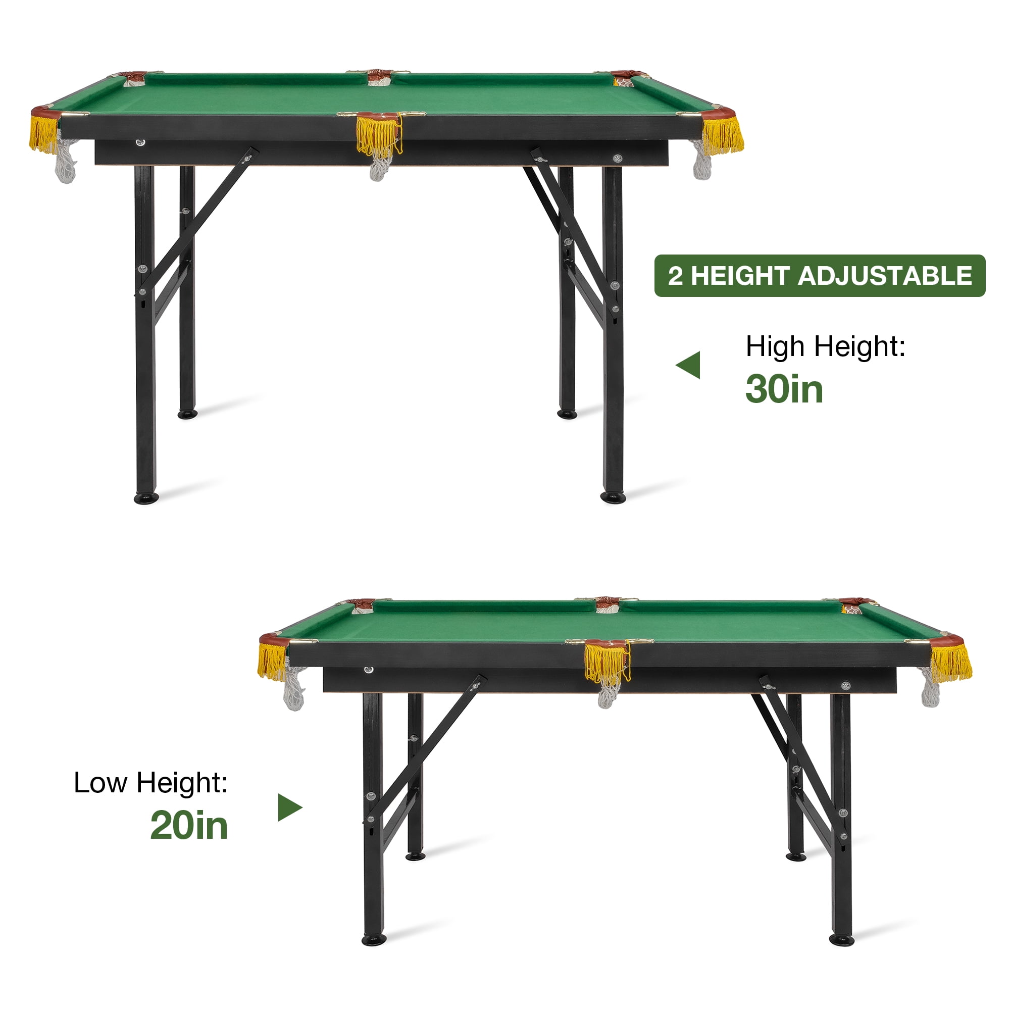 Homcom 55'' Portable Folding Billiards Table Game Pool Table For Whole  Family Number Use With Cues, Ball, Rack, Brush, Chalk : Target