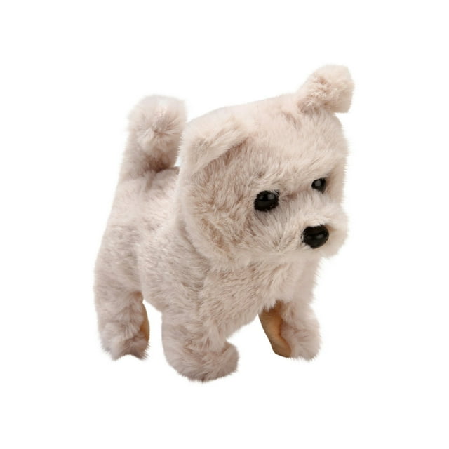 Gray Simulation Puppy Pet Toy Dog Can Walk And Call Toy Dog Children’S Gift
