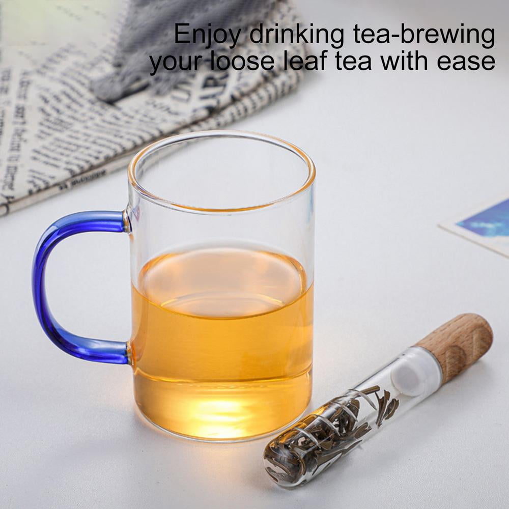 Tohuu Glass Tea Infuser Tube Tea Strainer for Loose Leaf Tea Reusable Mini  Transparent Glass Infuser Glass Bottle Tea Brewing Strainer for Home Office  calm 