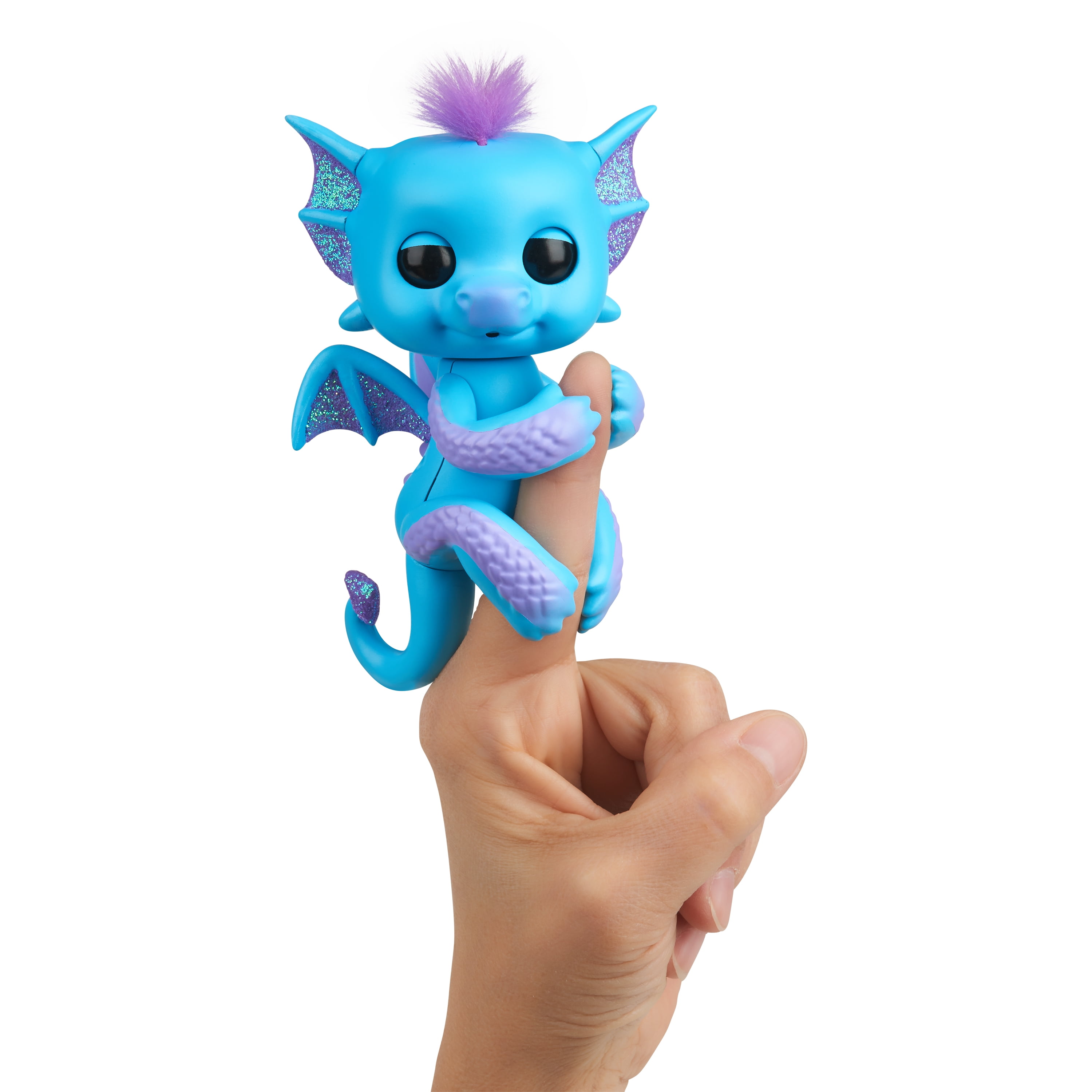 Fingerlings - Glitter Dragon - Tara (Blue with Purple) - Interactive Baby Collectible Pet - By WowWee - Walmart.com - Walmart.com