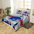 thumbnail image 3 of Erosebridal Football Duvet Cover Full,Football Team Bedding Set,American Football Comforter Cover,Rugby Bed Sets with 2 Pillow Shams,Blue Gray(West New York), 3 of 5