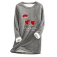 thumbnail image 1 of Birdeem Mode Femme Impression de Noël Manches Régulières Hiver Ample Vacances Décontracté Col Rond Chemise Hauts, 1 of 1
