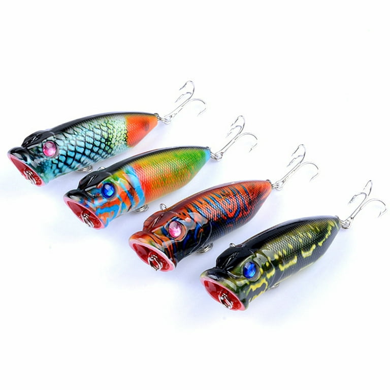 4 Pcs 6.5cm/10.9g Colorful Hard Fishing Lures Floating Lures Life