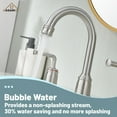 thumbnail image 4 of CASAINC 8 in. Widespread Double Handle Bathroom sink Faucet with 360° Swivel Spout, Stainless Steel Drain in Brushed Nickel, 4 of 10