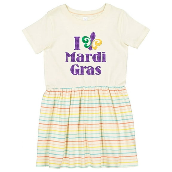 Inktastic I Love Mardi Gras Girls Toddler Dress