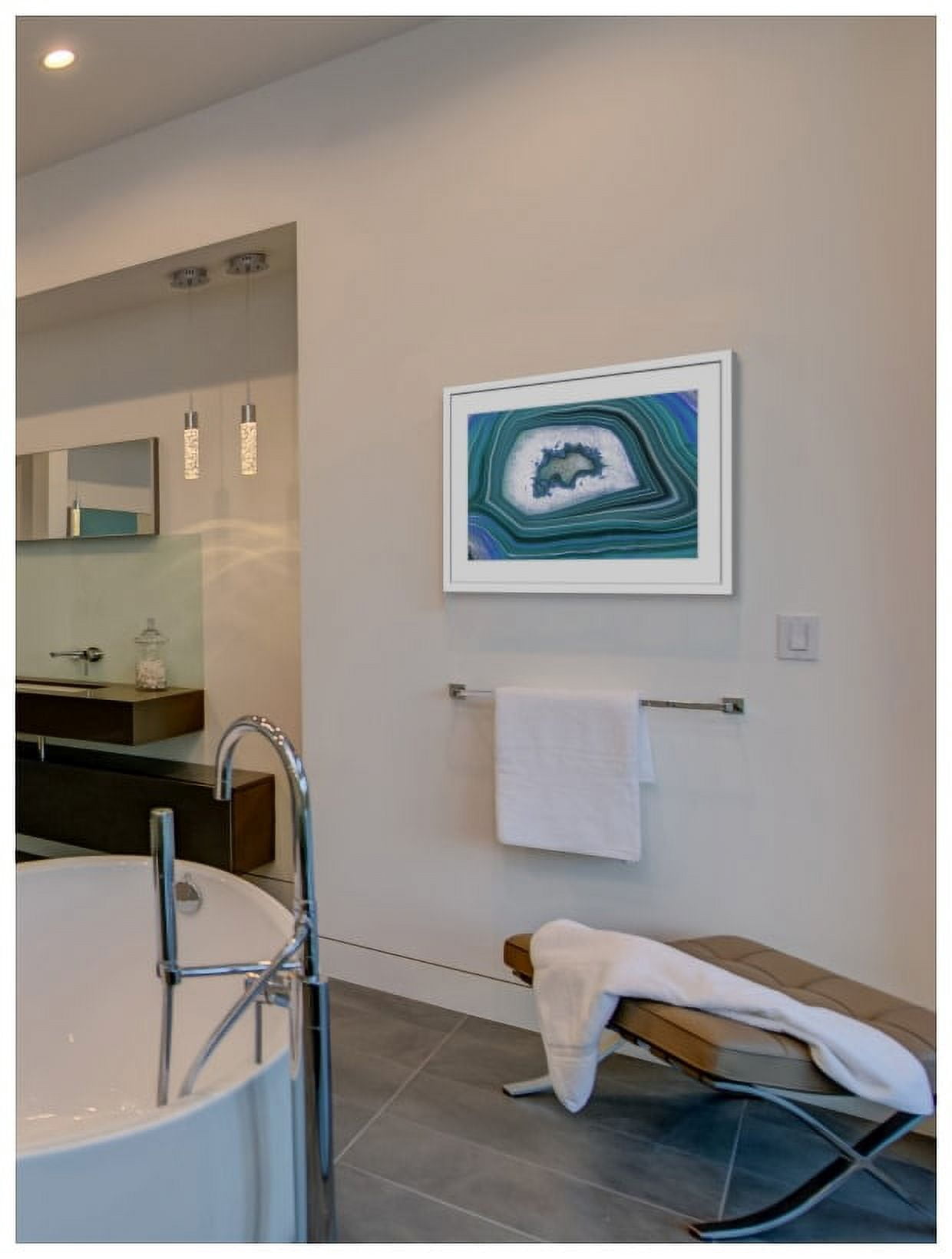 "Waves" Framed Painting Art Print, 30" x 1.5"