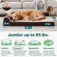 thumbnail image 4 of FurHaven Pet Products Two-Tone Faux Fur & Suede Orthopedic Deluxe Chaise Lounge Pet Bed for Dogs & Cats - Espresso, Jumbo, 4 of 10