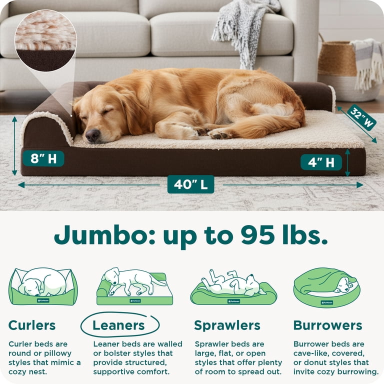 FurHaven Two-Tone Orthopedic Chaise Lounge Pet Bed, Jumbo photo 3
