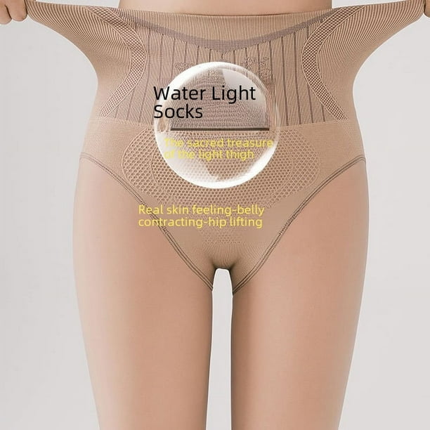 Artefacto de piernas ligeras, calcetines ligeros de agua, leggings de color carne, ropa de otoño e invierno para mujer, además de pantimedias de terciopelo acolchadas, ajustadas al vientre desnudo,