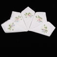 thumbnail image 2 of 5 Pcs Mouchoirs en Dentelle en Coton Blanc à Fleurs pour Femmes 01, 2 of 9