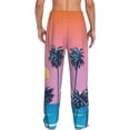 thumbnail image 3 of Xecao Beach with Palm Trees Men's Straight Lounge Pajama Pants: The Ultimate in Comfortable Sleepwear, 3 of 9