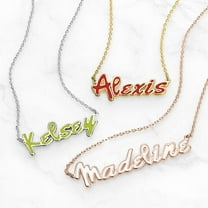 Personalized Planet Women's Enamel Bold Name Necklace