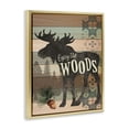thumbnail image 3 of Stupell Enjoy The Wood Patterned Moose Animals & Insects Painting Gold Floater Framed Art Print Wall Art, 3 of 9