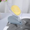 thumbnail image 2 of Soporte para jabonera con forma de hoja, jabonera con drenaje automático para barra de jabón, jabonera de plástico decorativa, jabonera con ventosa para ducha, baño, fregadero de cocina (transpar, 2 of 5