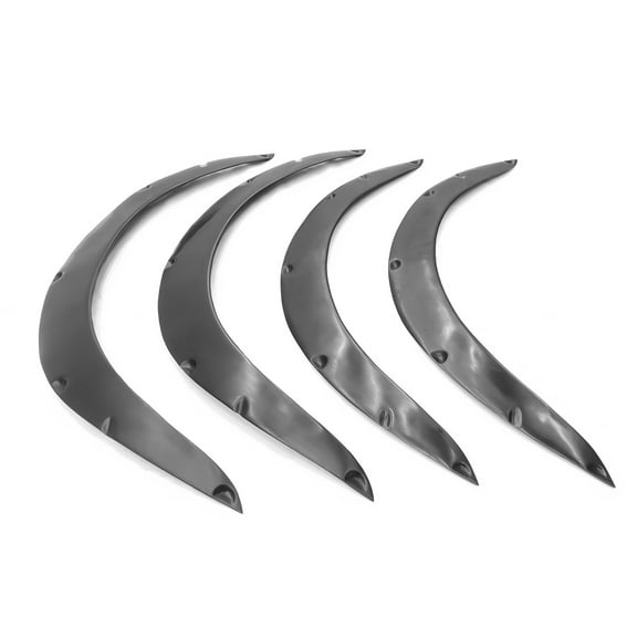 Ikon Motorsports Fender Flares Compatible With Universal, PU Polyurethane Unpainted Black MDP Style Front Rear Right Left Wheel Arch Cover Guard Kit 4PCS