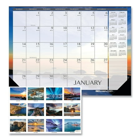 2024 House of Doolittle 22 x 17 Recycled Earthscapes Desk Pad Calendar Seascapes Photo (HOD138)