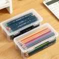 thumbnail image 4 of Estuche de plástico transparente para lápices para niños, ideal para crayones y útiles escolares, almacenamiento duradero, paquete de 2, multicolor, 4 of 8