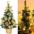 thumbnail image 5 of 18" Christmas Table Decorations Lighted Mini Tree, DIY Artificial Small Christmas Tree with Pine and Star, Perfect for Desktop Table Home Kitchen Dinning Hall Holiday, 5 of 6