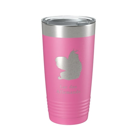 

Lac des Allemands Tumbler Lake Map Travel Mug Insulated Laser Engraved Coffee Cup Louisiana 20 oz Pink