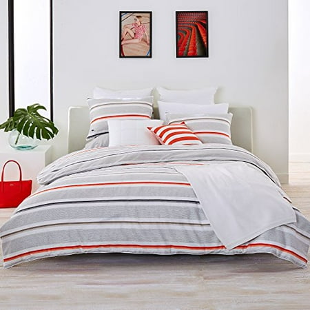 Lacoste Bastia C And Grey Striped, Lacoste Bedding Queen Comforter Set