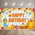 thumbnail image 3 of Fall Themed Happy Birthday Banner with Pumpkin Leaf Elements Party Backdrop Decorations for Birthday Parties Photography Props and Home Decor, 3 of 8
