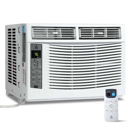 Anoncndin 6000 BTU Window Air Conditioner, 115V Cooling Only AC Unit, Remote Control, 3 Fan Speeds, Sleep Mode, 24 Hour Timer, Auto Restart, R32 Refrigerant