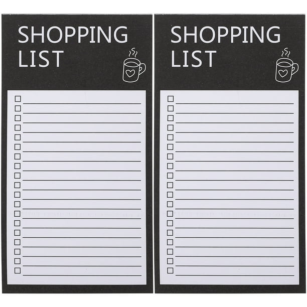 2 blocs de notas para planificar la lista de la compra. Práctico bloc de notas para la lista de la compra en la nevera.
