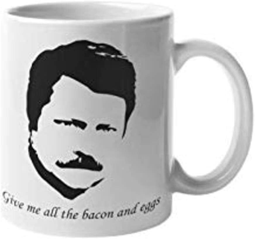 Give Me All The Bacon And Eggs Coffee Mug Ron Swanson Quote Parks and ...